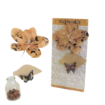 Brown wire bird paper flower card
