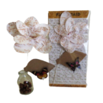 White Gold leaf paper flower card